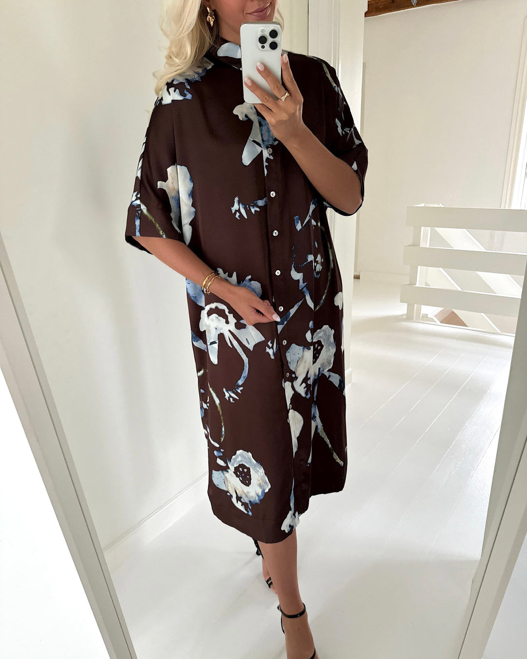 Love&Divine skjortekjole love1387-1 choco/blue