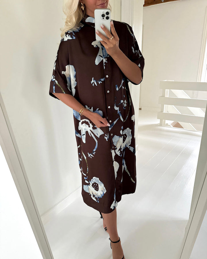 Love&Divine skjortekjole love1387-1 choco/blue