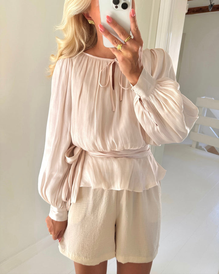 Vero Moda top elisa ls detail white swan