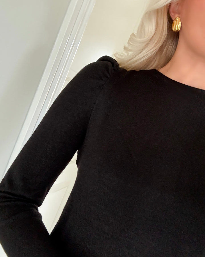 JDY bluse tonsy ls puff sleeve black