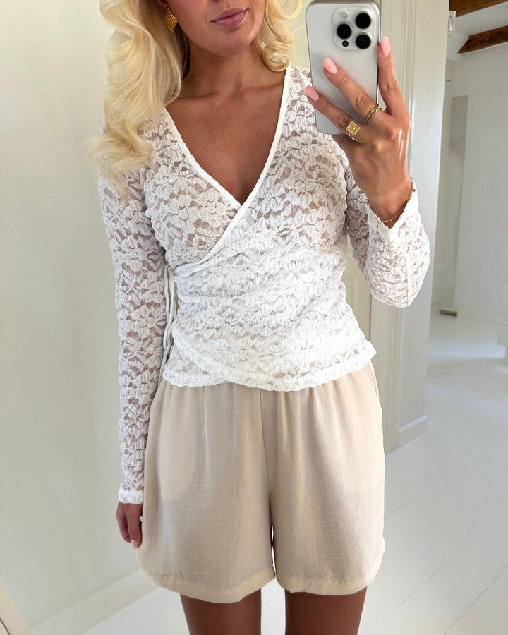 Vero Moda bluse talula ls wrap snow white