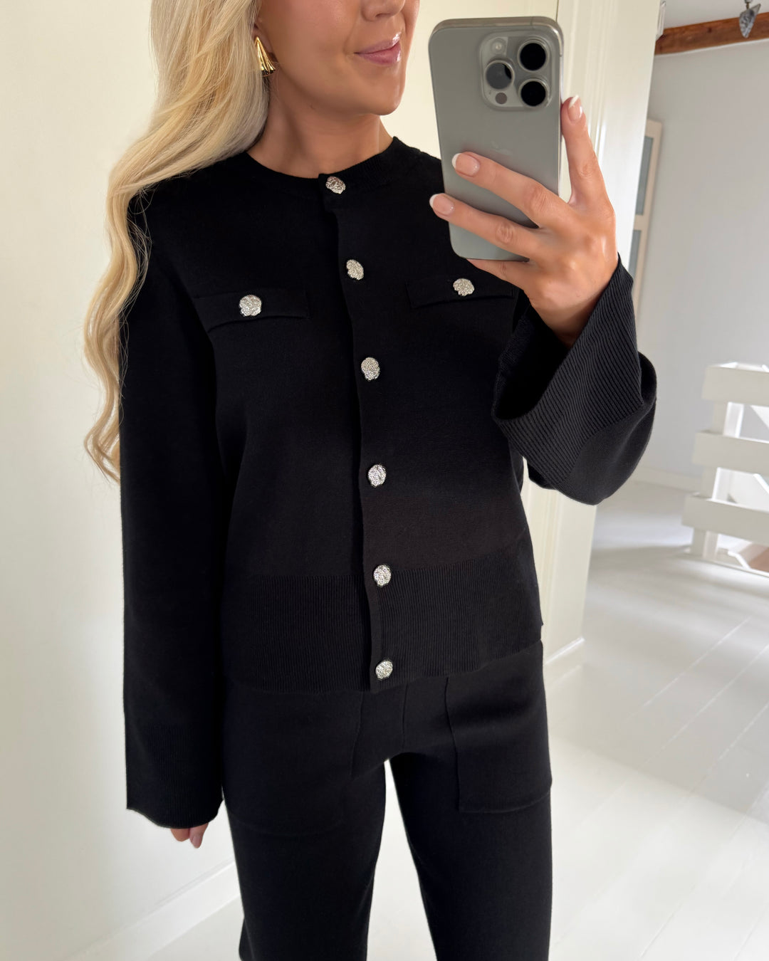 Y.A.S cardigan pimi ls knit black