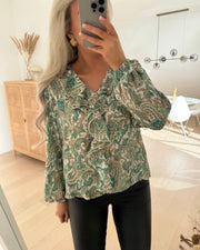 Got it blouse green paisley