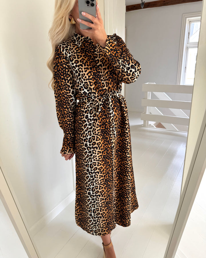 Y.A.S skjortekjole kaya ls long shirt nomad/leopard print