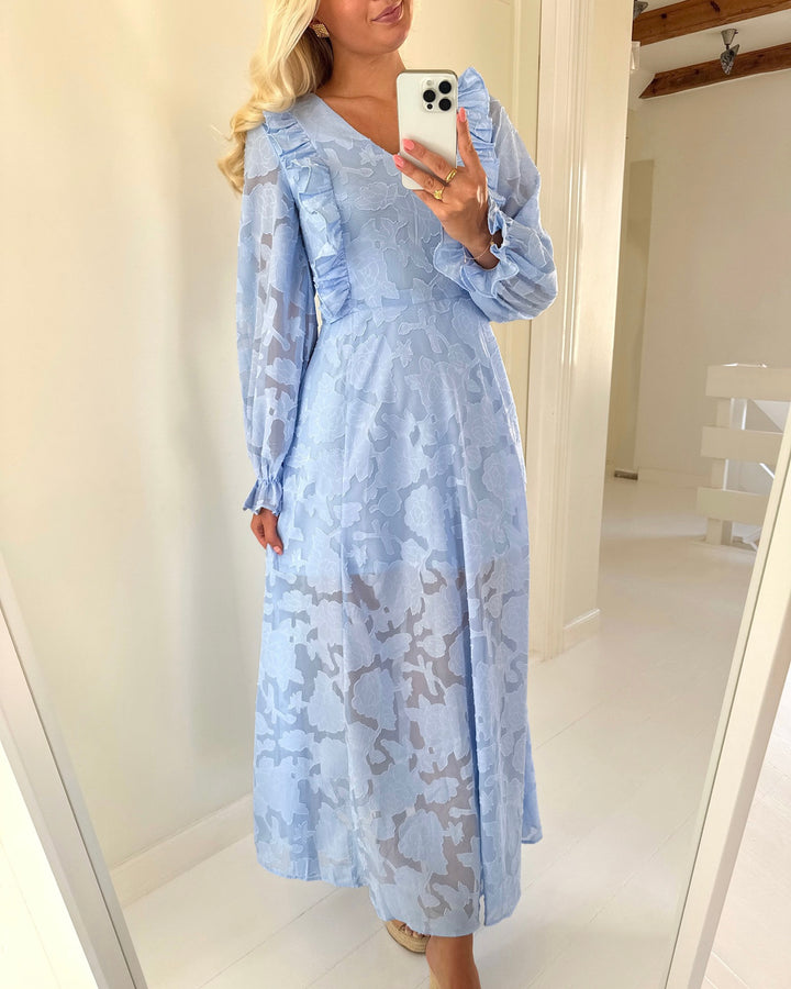 A-View kjole floretta maxi light blue