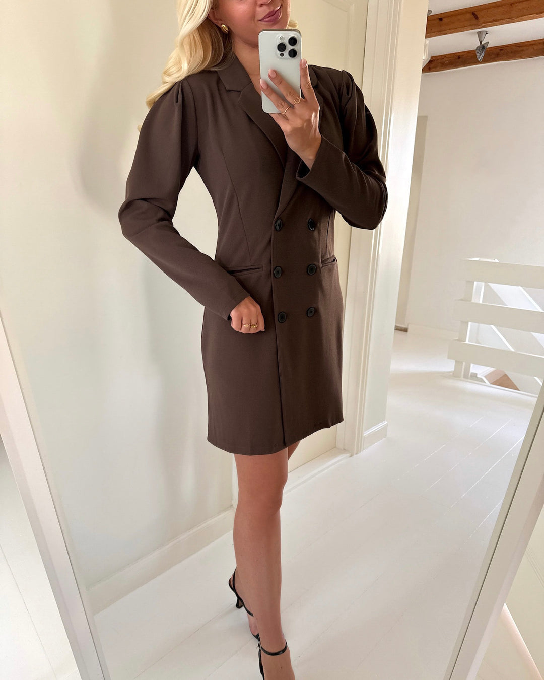 JDY kjole catia elsa ls blazer chocolate brown