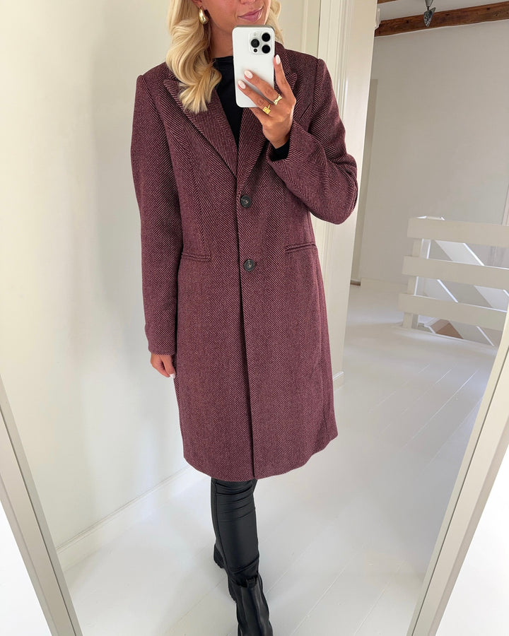 Vero Moda frakke blaza herringbone long winetasting