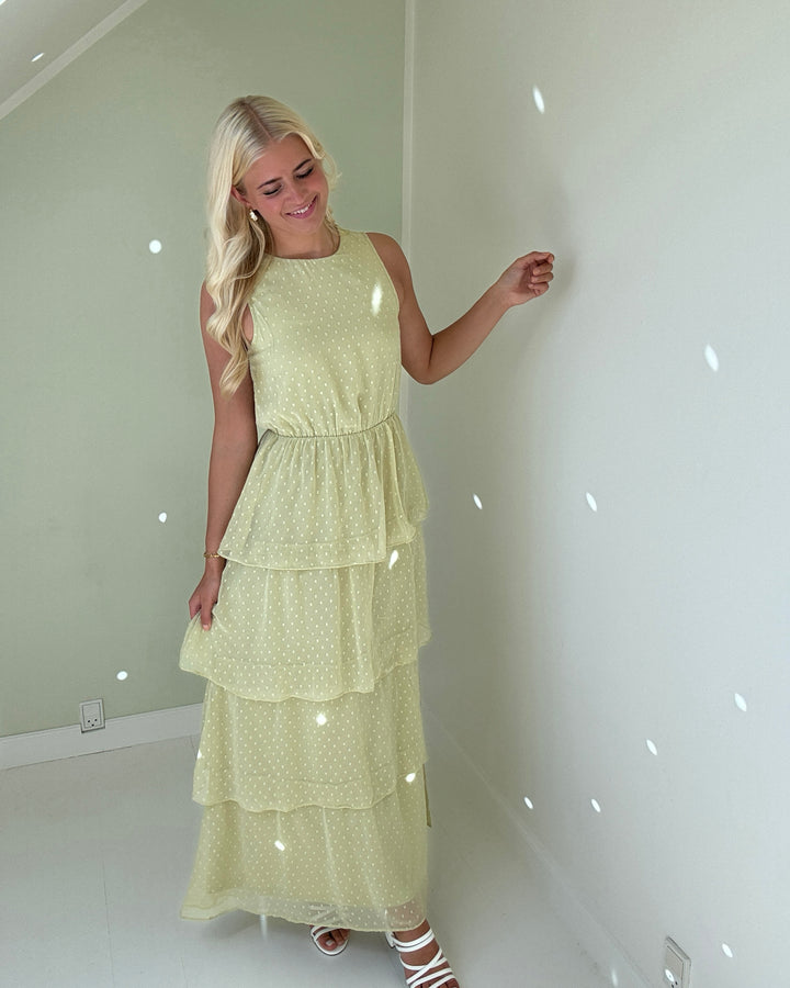 Vero Moda kjole melisa sl layer maxi dress wvn sage green