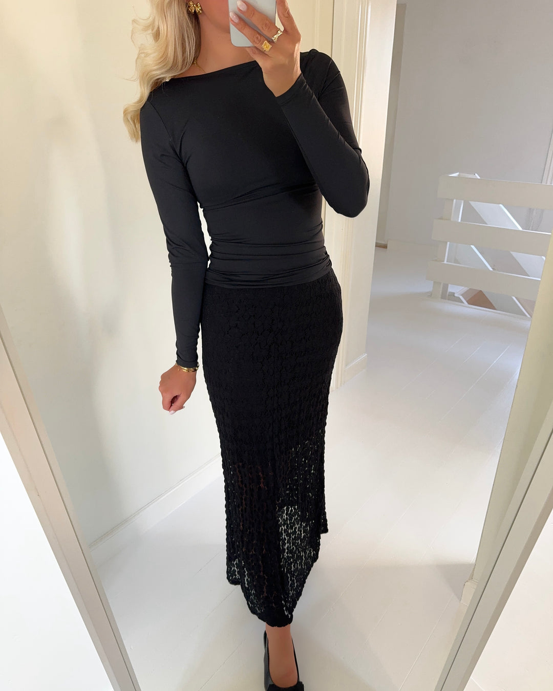 Vero Moda nederdel ivania mw ankle lace black