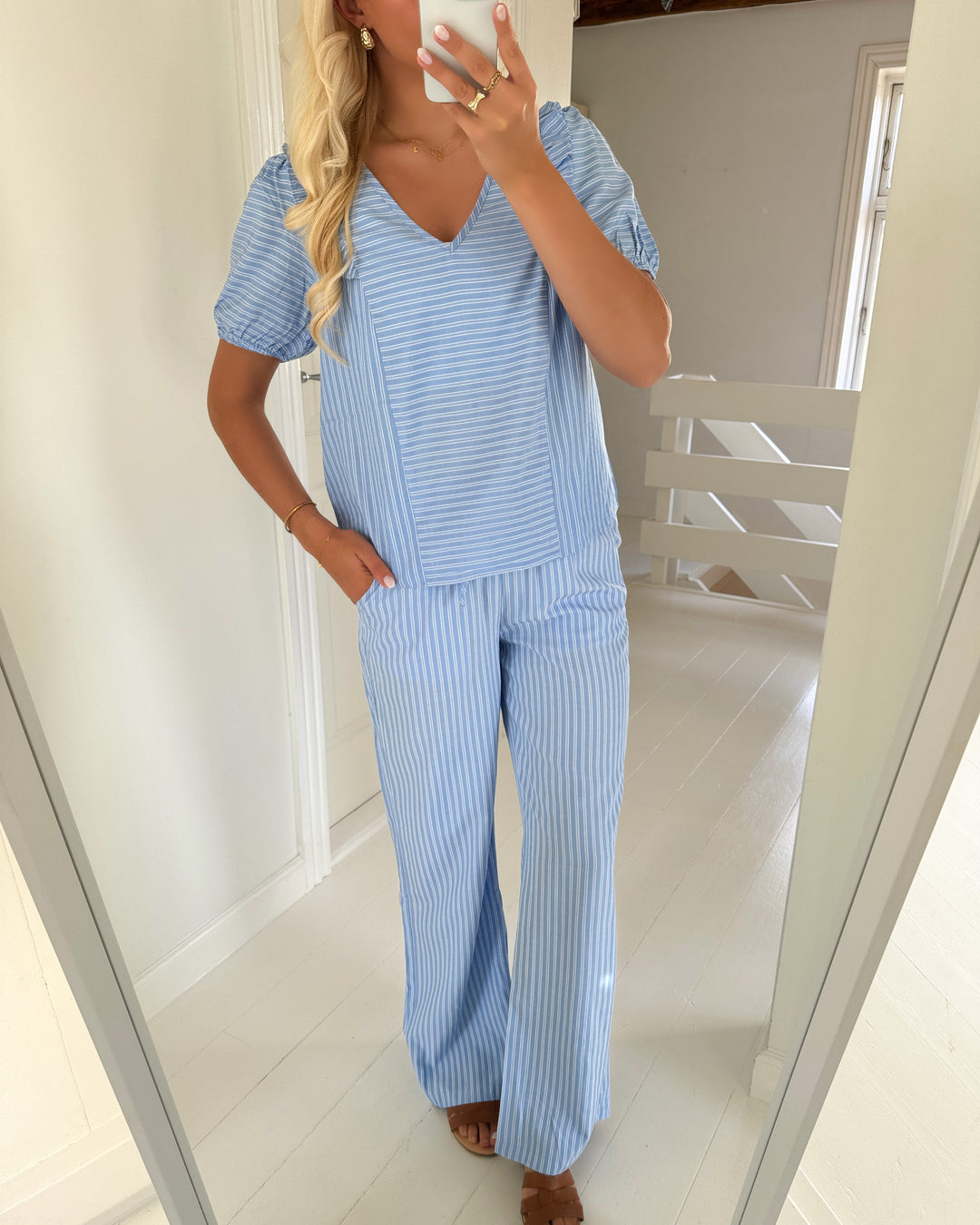 Sister’s Point bukser ella-pa36 blue stripe