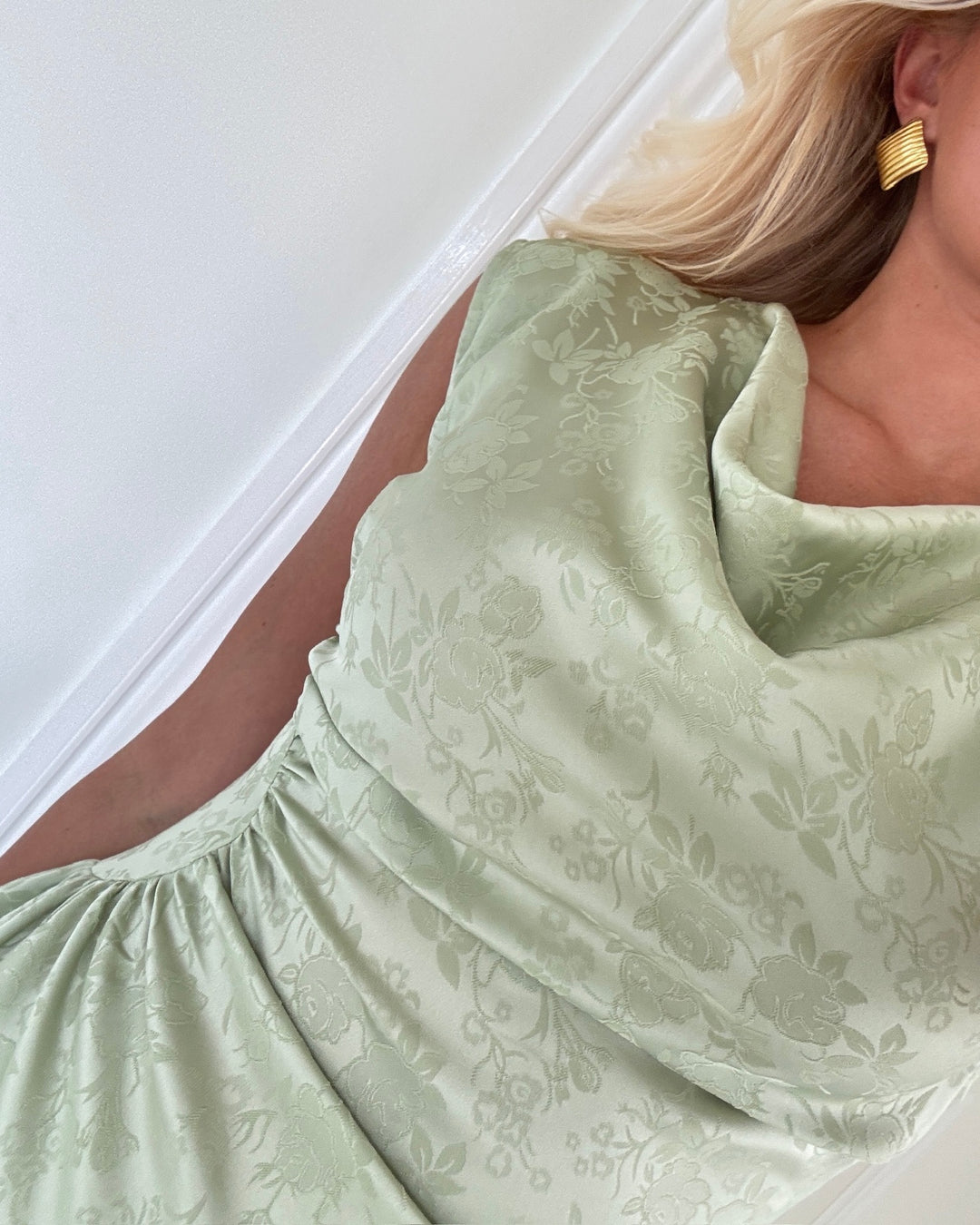 Vero Moda kjole winnie sl rouched caladon green