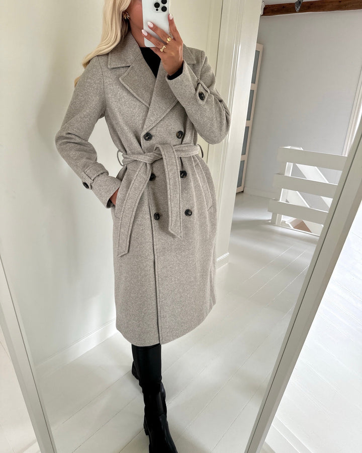 Vero Moda frakke fortunevega long ga noos silver mink/melange