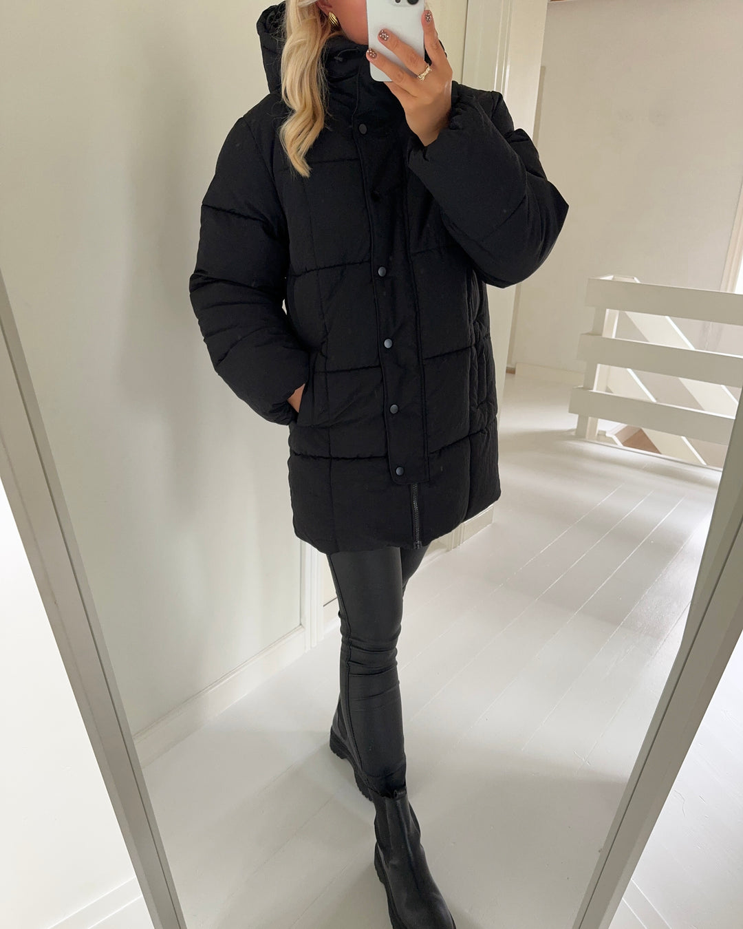 JDY jakke wonder long hood black