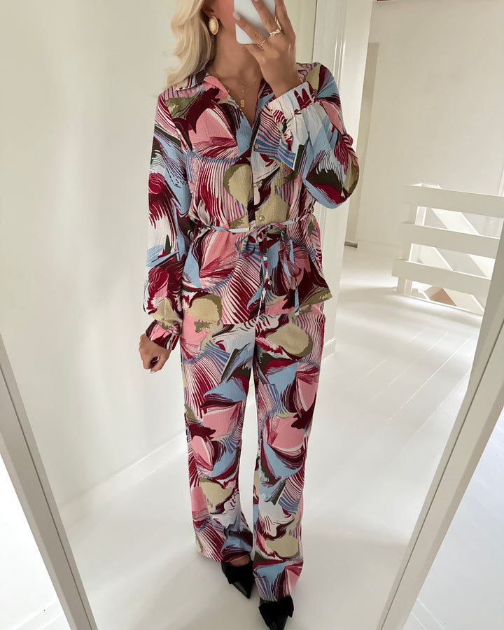 Vero Moda bukser ruby fie mw straight karanda red/fie