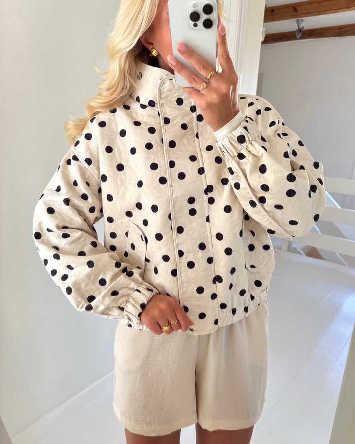 Y.A.S jakke fipa ls quilted pristine/black dots