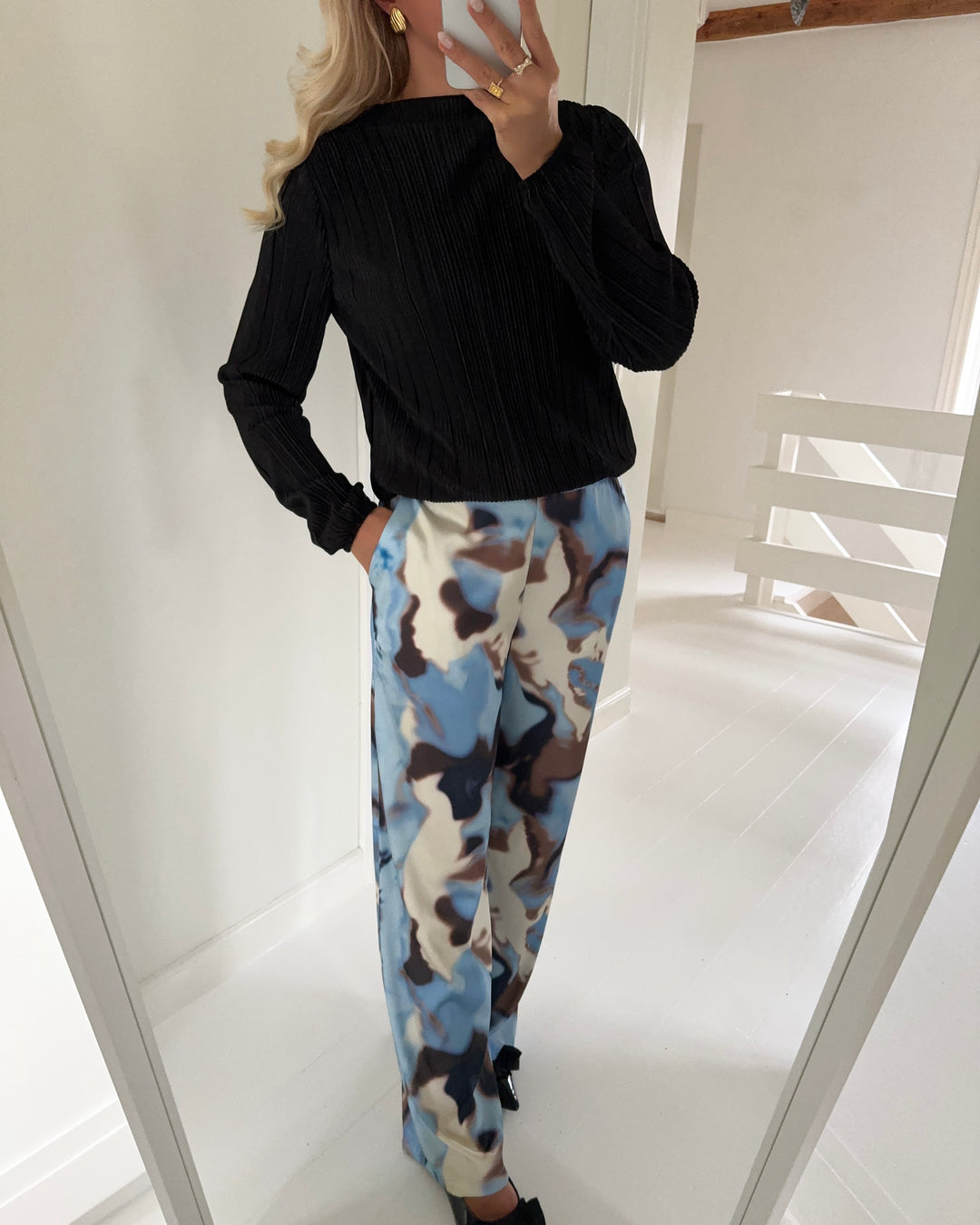 Love&Divine bukser love1024-49 blue waterprint