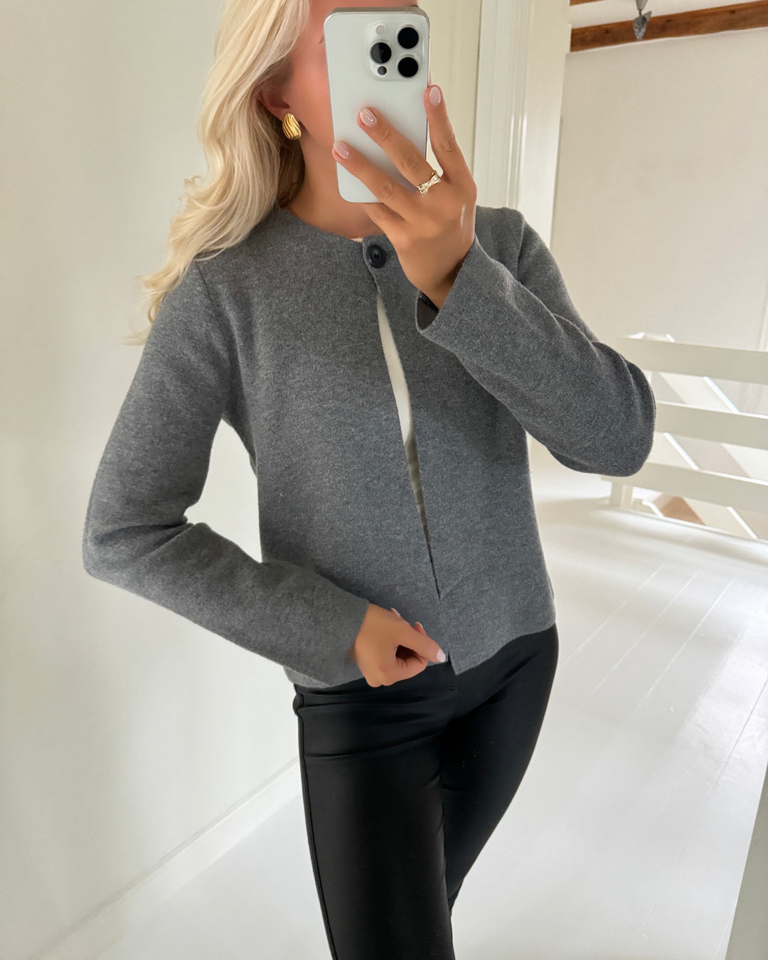 Only cardigan anneli ls knt medium grey melange