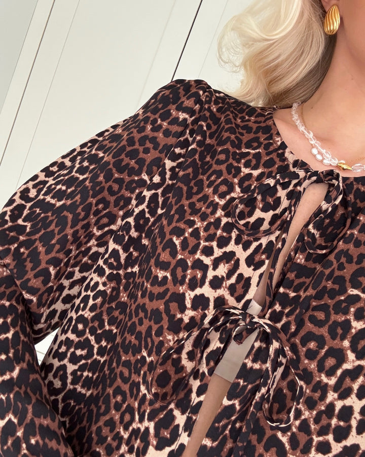 Pieces bluse tiffany ls tie black leo