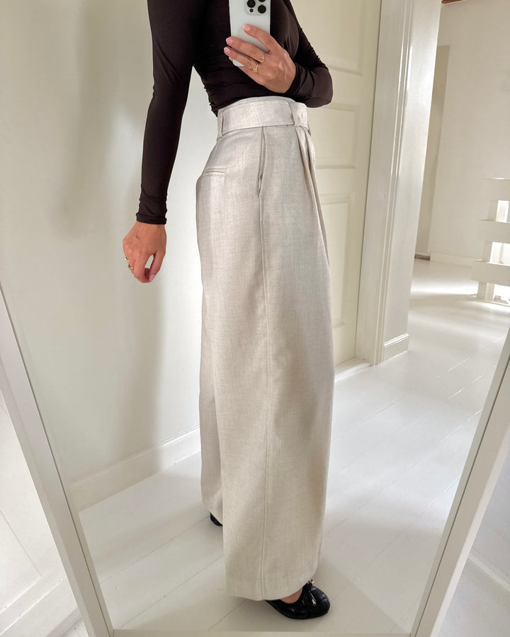 Y.A.S bukser allika hw belted pristine/melange