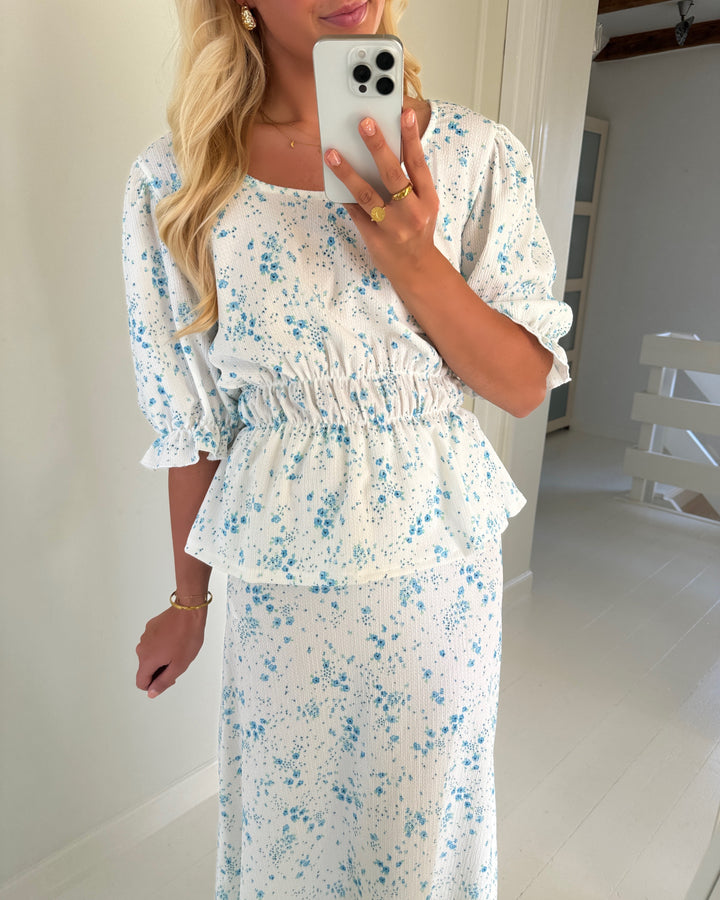 Aware by Vero Moda top somya 2/4 versatile vma snow white/azure blue