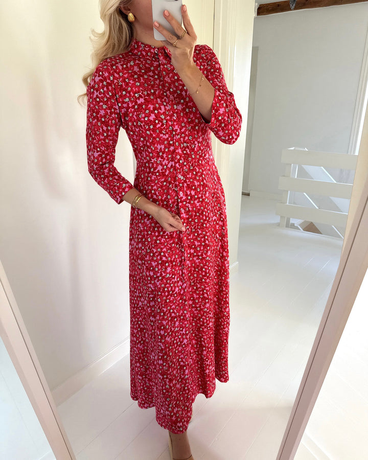 Y.A.S kjole savanna long shirt cyclamen/polly print