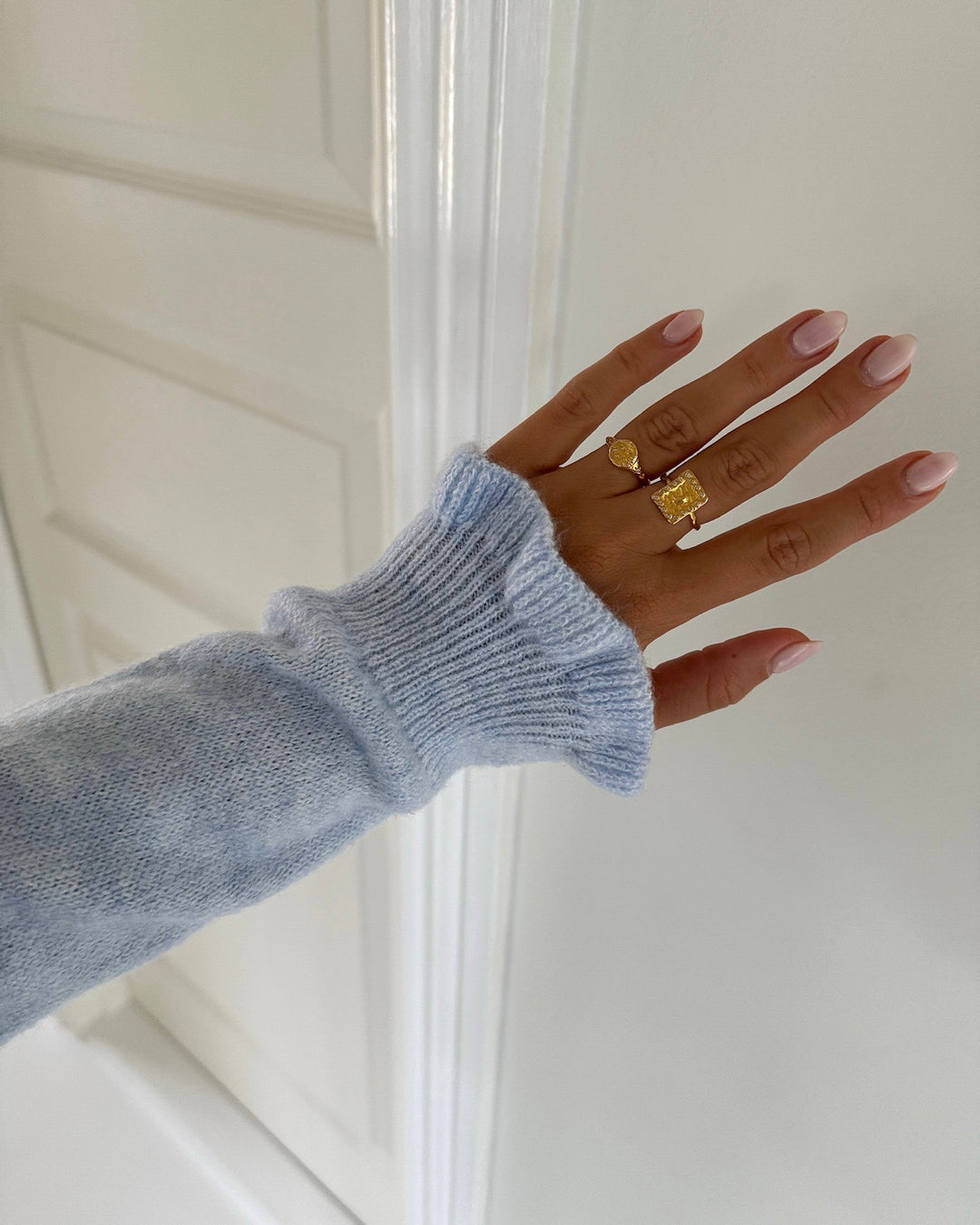 JDY cardigan letty l/s on frill knt cashmere blue/melange