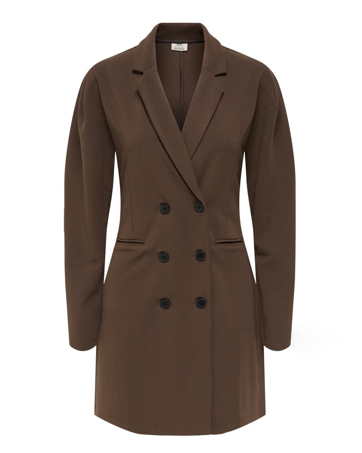 JDY kjole catia elsa ls blazer chocolate brown