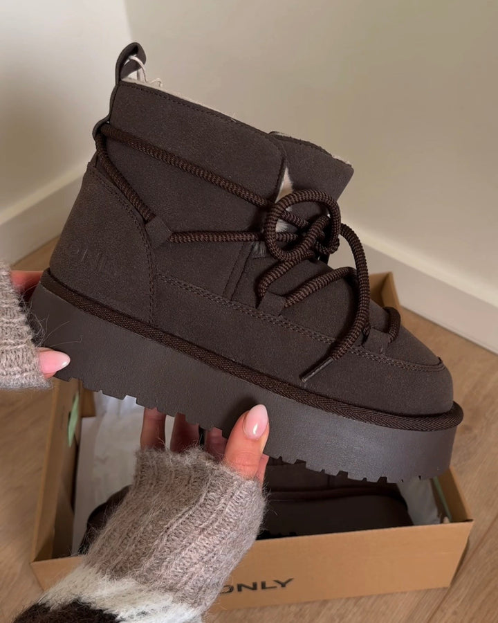 Only støvler fan felicia lace teddy platform bracken - FORUDBESTILLING LEV. UGE 43