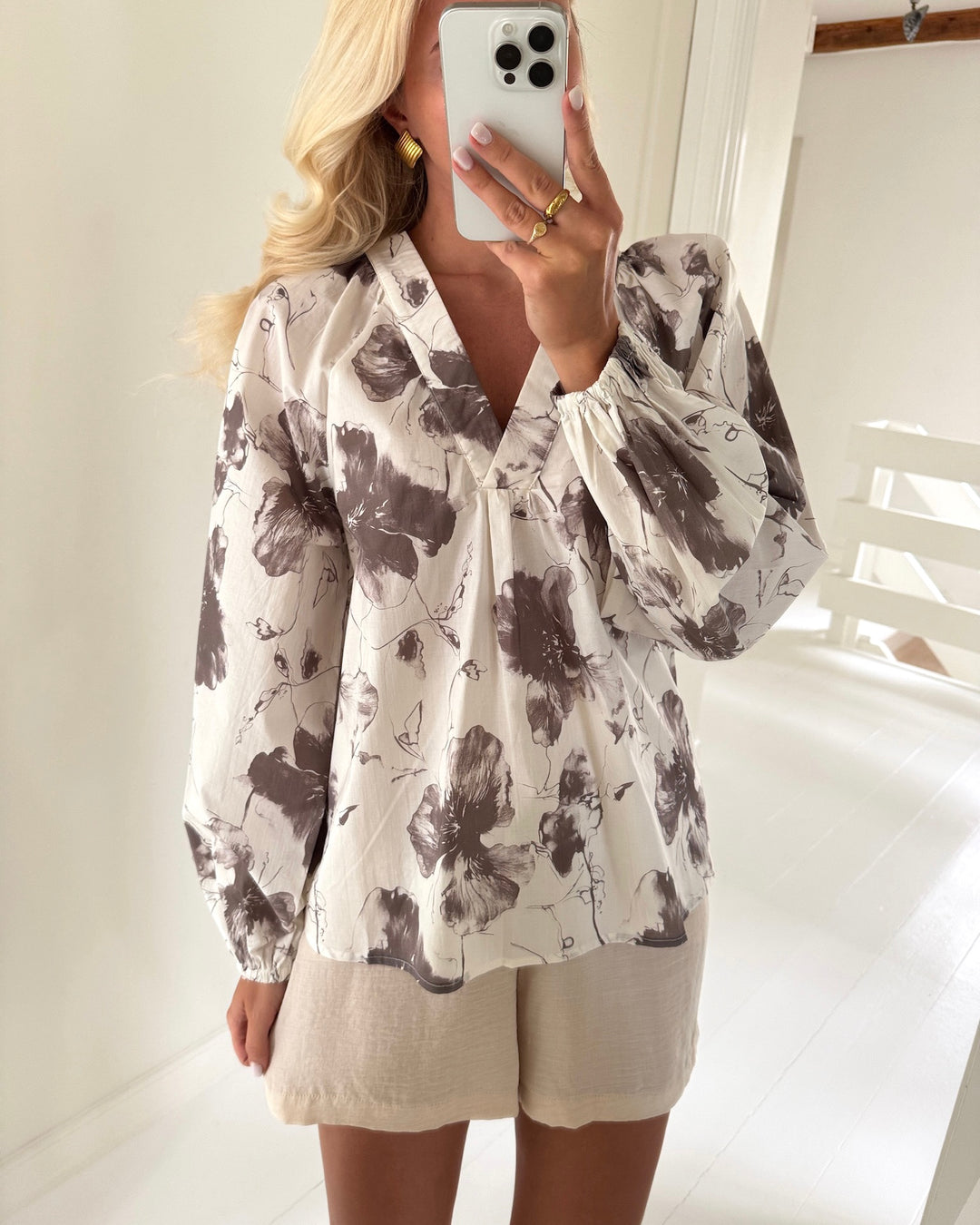 Love&Divine bluse love1528 brown flower
