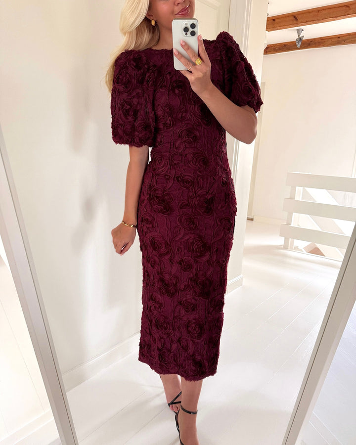 Y.A.S kjole linnea 2/4 maroon banner