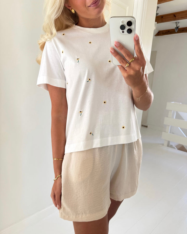 Vero Moda t-shirt sola mette ss snow white/sunflower
