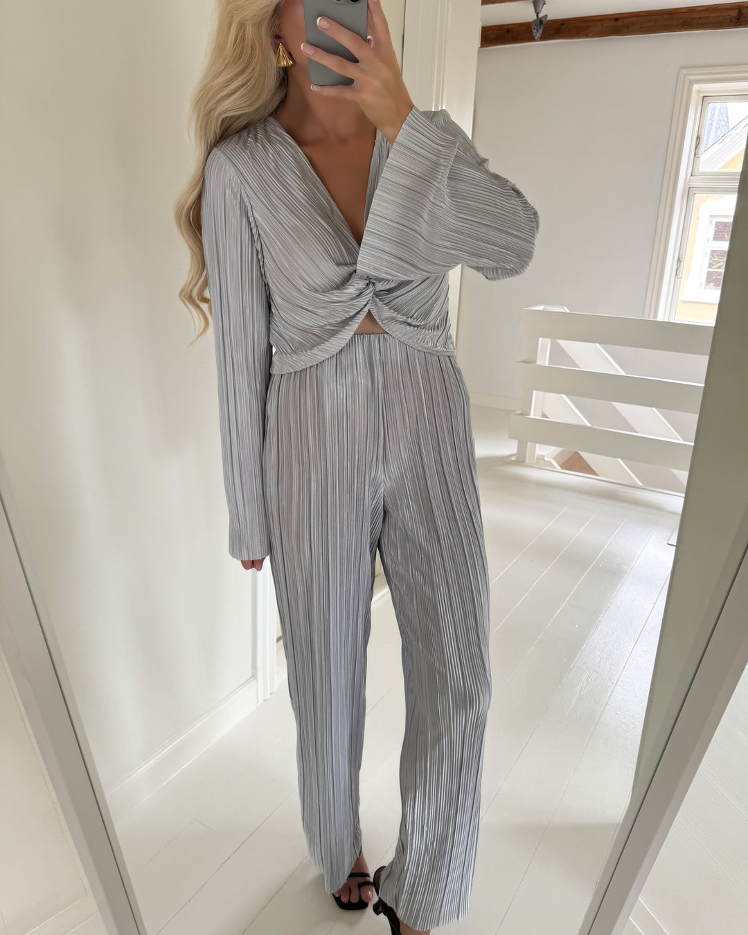 Vero Moda bukser plis hw wide gray voilet
