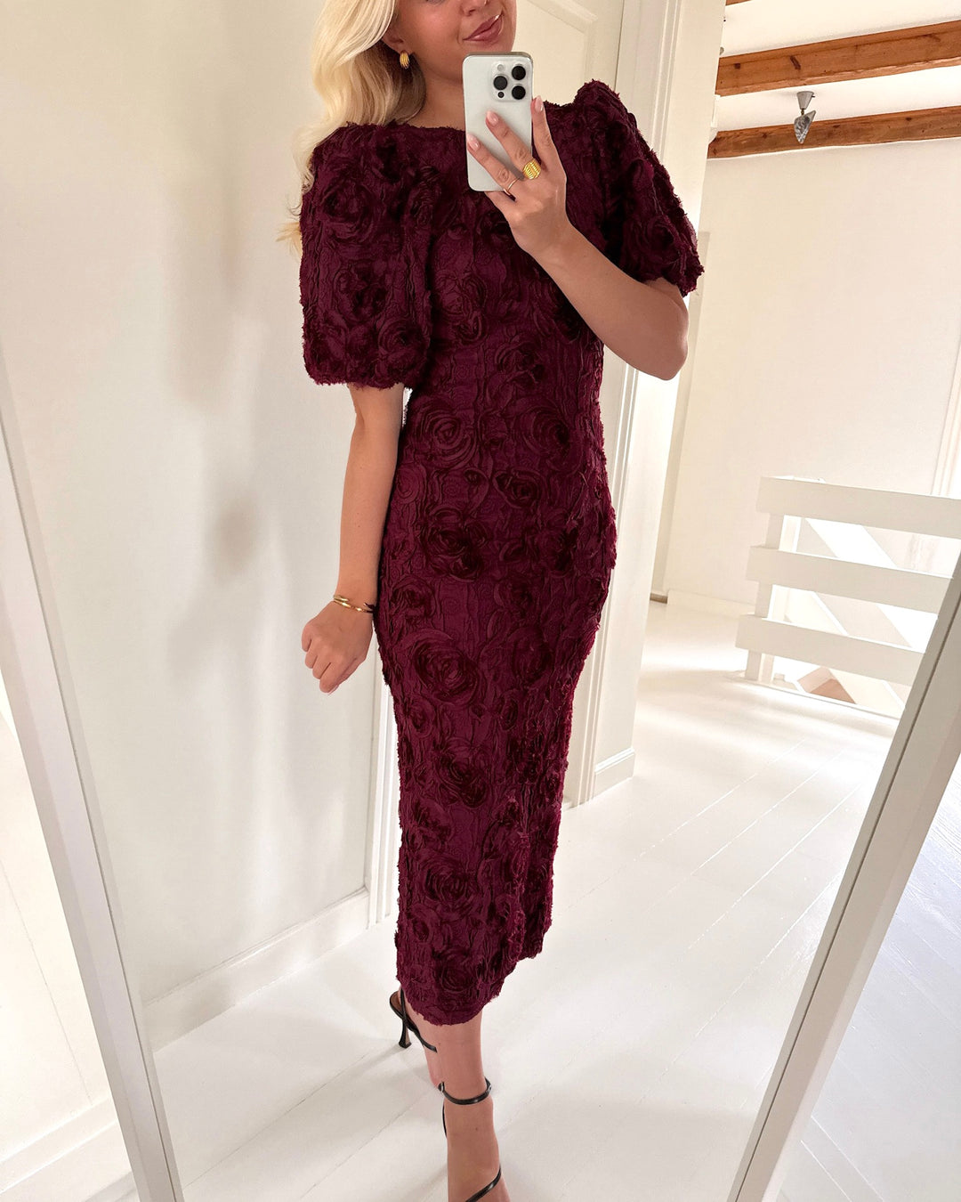 Y.A.S kjole linnea 2/4 maroon banner