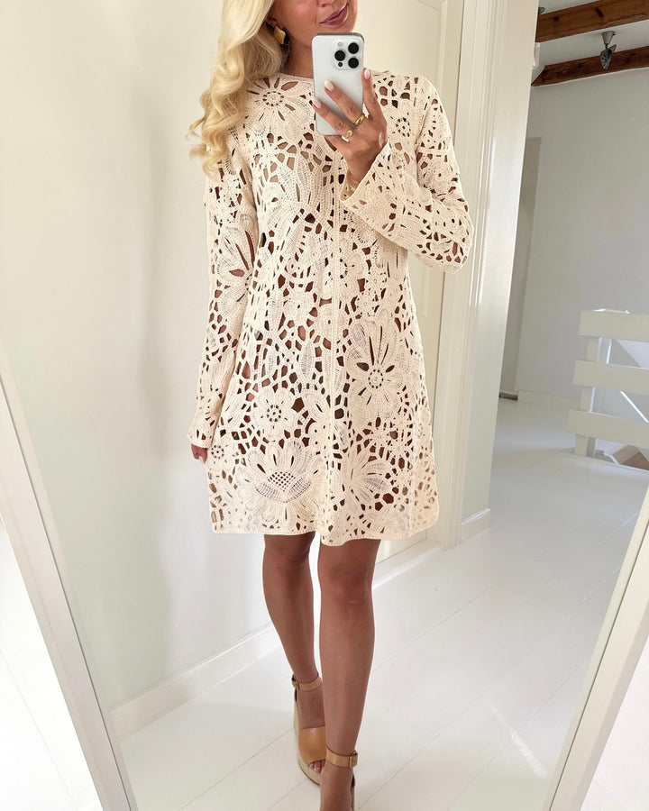 Aware by Vero Moda kjole alison ls bone white