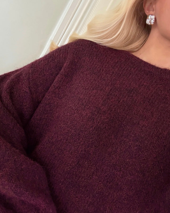 Only striktrøje nellie ls o-neck winetasting melange