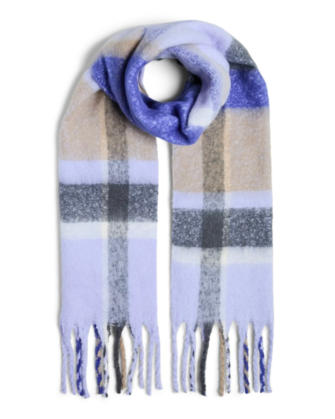 Pieces tørklæde bea long baby lavender/check