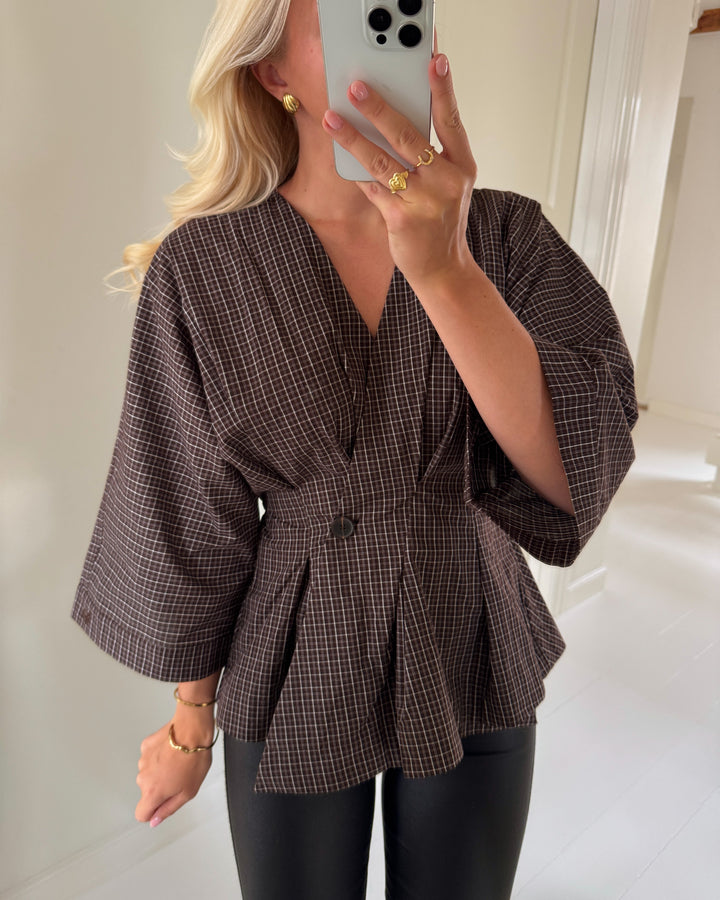 Love&Divine bluse 1510-1 brown check