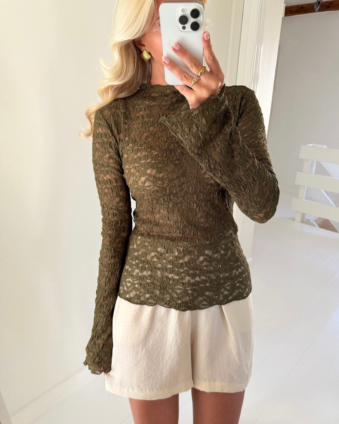 Vero Moda bluse talula ls straight dark olive