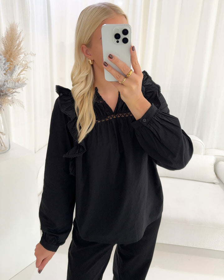 Pieces bluse makenna new black