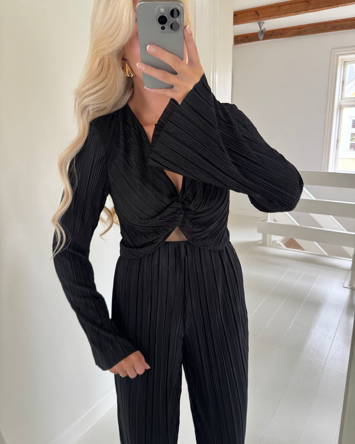 Vero Moda bluse plis knot black