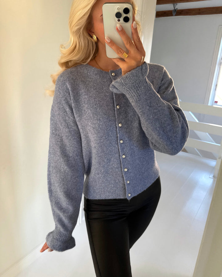 Only cardigan rima life ls ultramarine/melange/pearl button