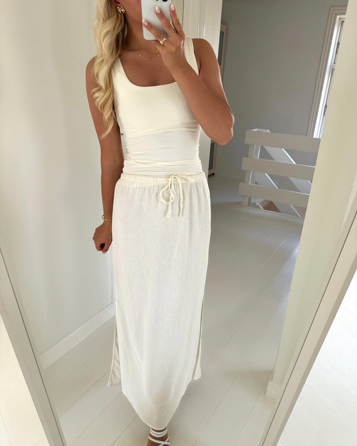 JDY nederdel say mw maxi slit snow white