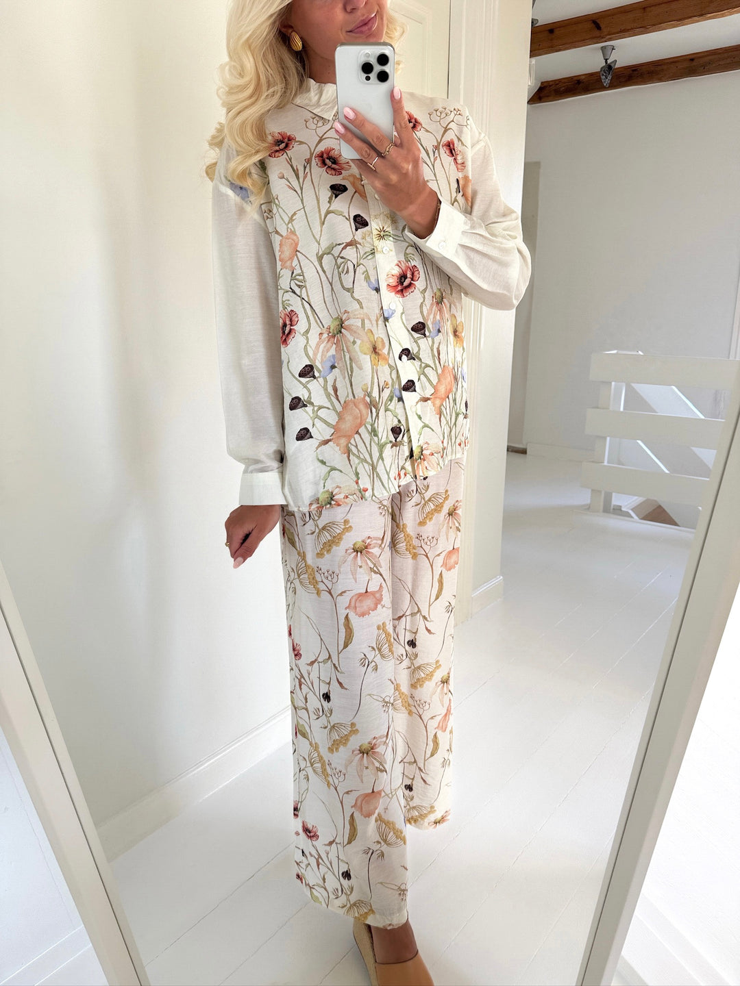 JDY bukser ace life mw palazzo pristine meadow flowers