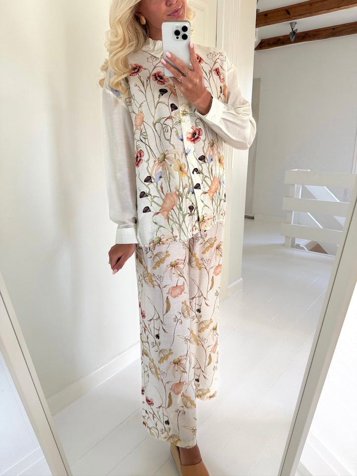 JDY bukser ace life mw palazzo pristine meadow flowers