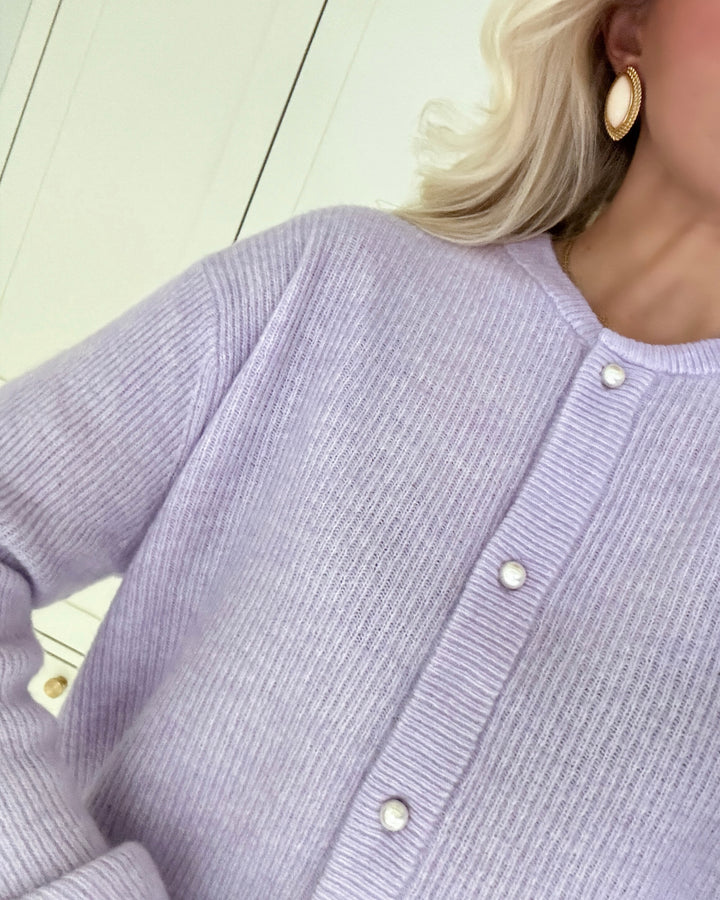 JDY cardigan lumi life ls button pastel lilac/melange