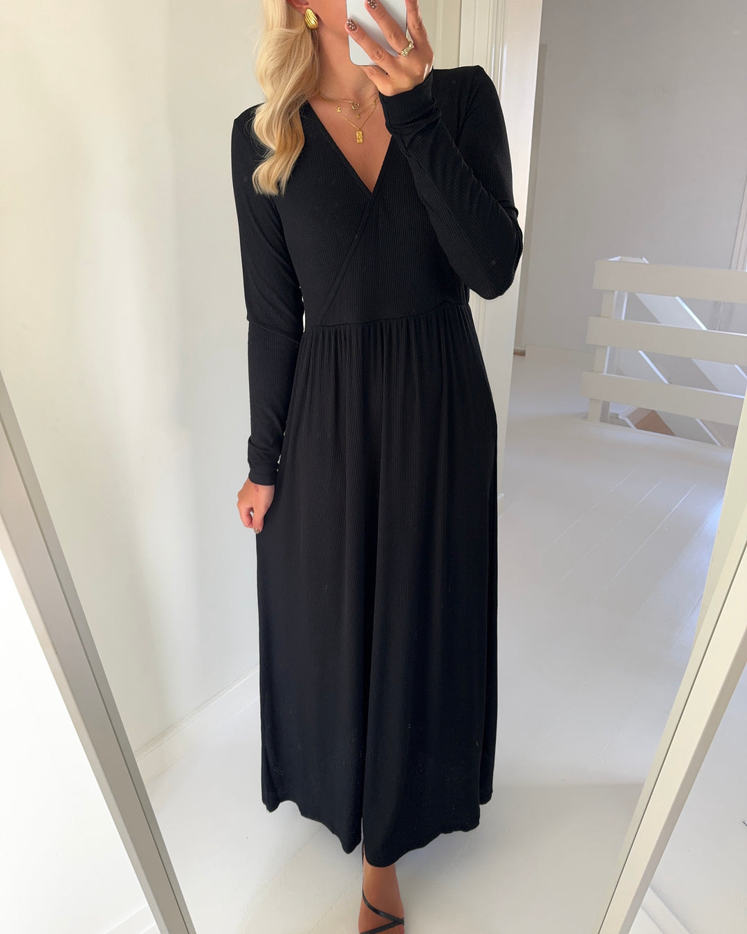 JDY kjole bowie life ls v-neck long black