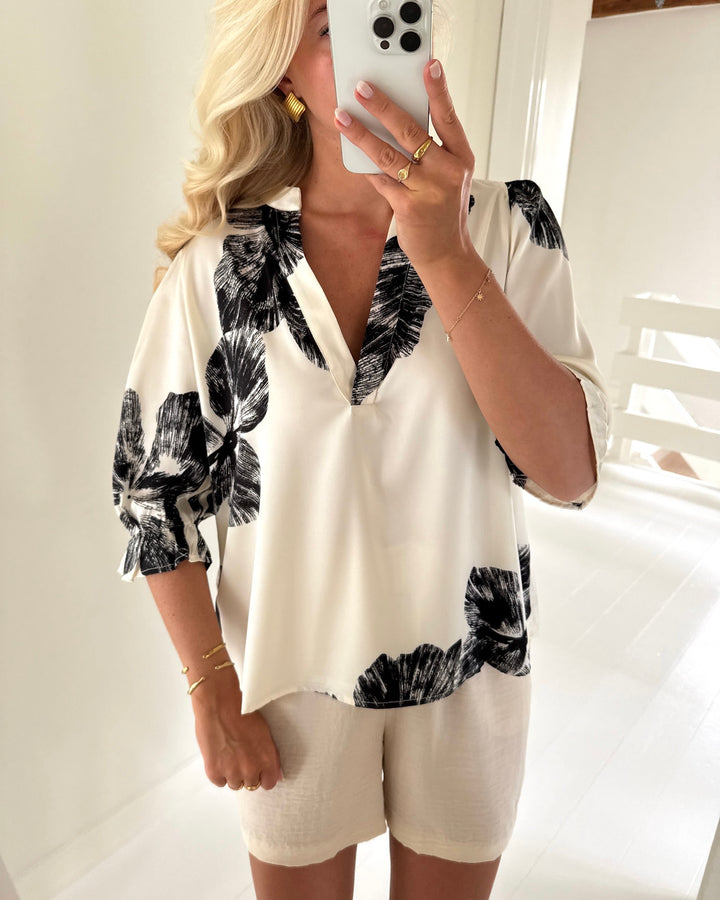 Sister's Point bluse venny-ss8 cream flower