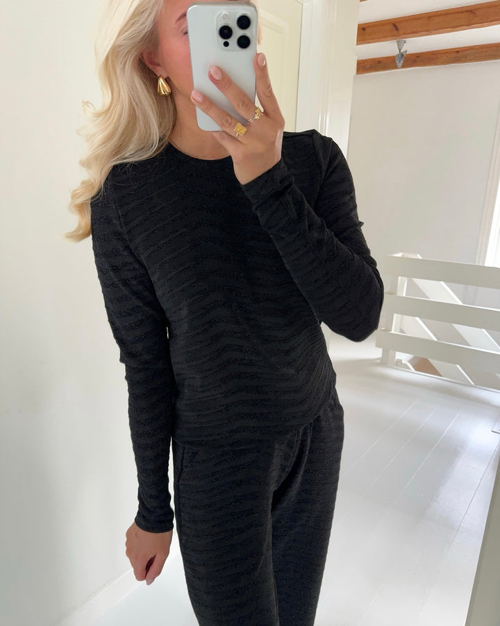 Sister's Point bluse vixa-ls2 black zebra glitter