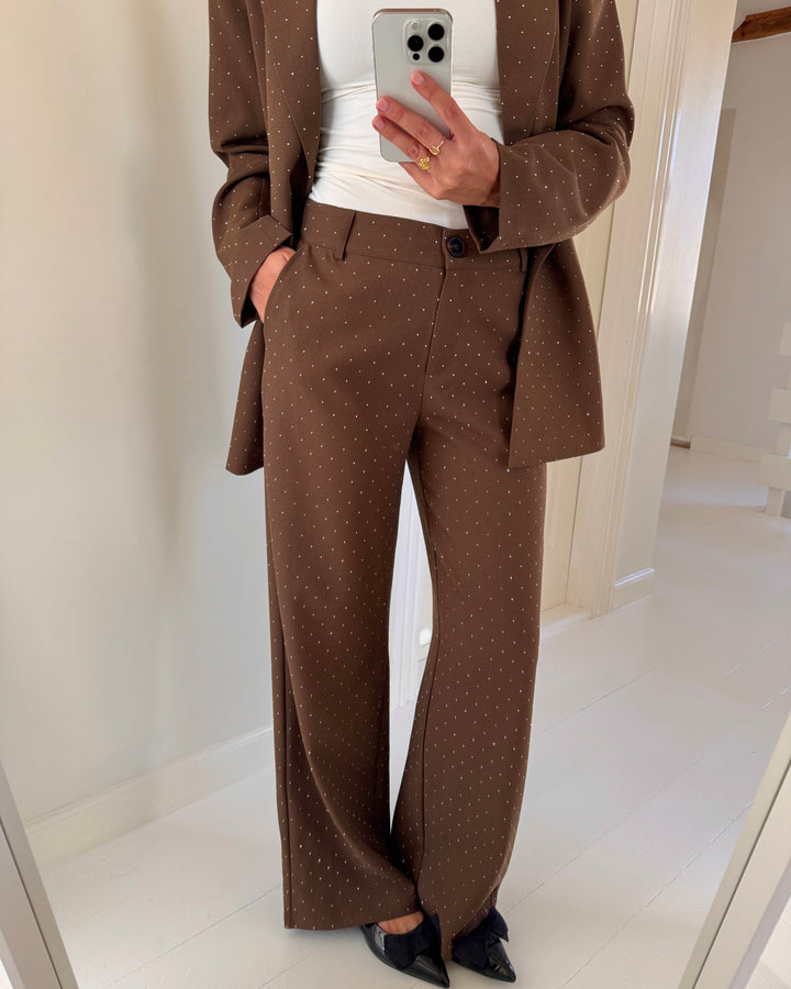 Love&Divine bukser love857-7 brown rhinestone