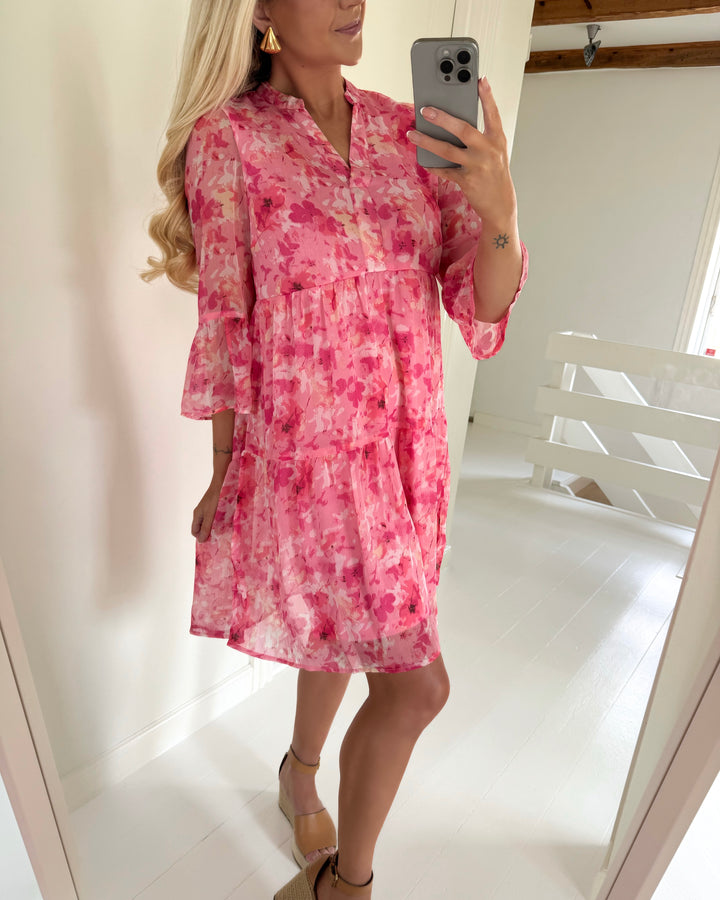 Vero Moda kjole smilla 3/4 short rose shadow sally